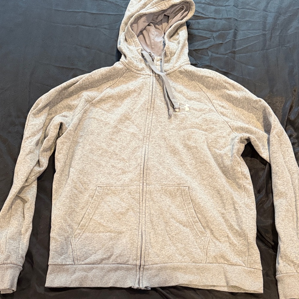 Under Armour Men's Light Gray Zip-Up Hoodie
